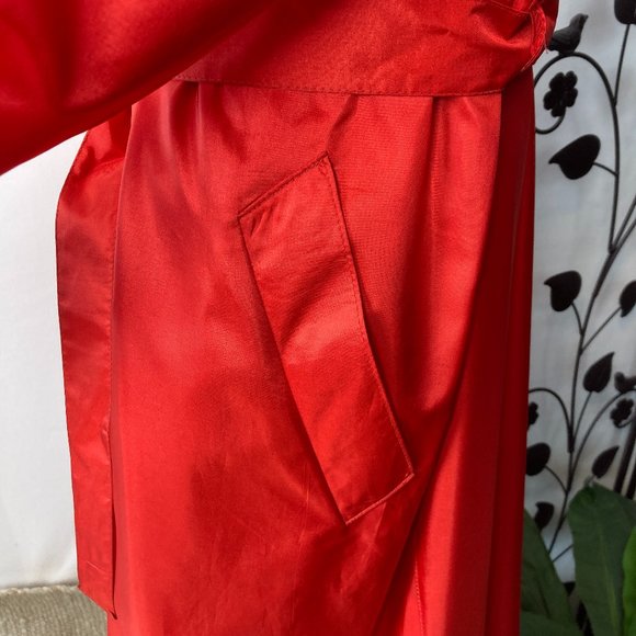 Cheerful Tangerine Hooded Raincoat Maxi - Picture 5 of 11